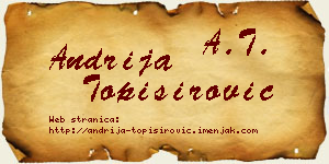 Andrija Topisirović vizit kartica